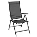 Produktbild SONGMICS Gartenstuhl, Klappstuhl, Outdoor-Stuhl, mit Metallgestell, 8-fach verstellbare Rückenlehne, bis 150 kg belastbar, schwarz GCB02BK