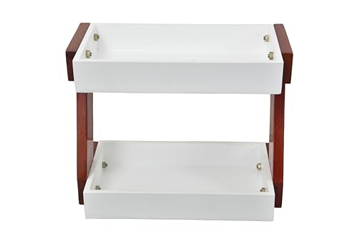 Image of Wooden Rack for Storage - Multi-Tier Spice Rack Organizer, Durable Storage Rack for Countertop, Pantry, or Cabinet - Ideal for Condiments, Jars, Cans, Utensils (Red)