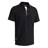 Polo Shirts for Men Short Sleeve Cotton Solid Drop Cut Pocket Mens Casual Shirts Black