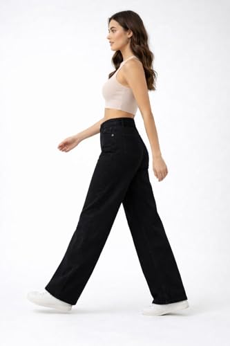 Image of ODDMONEKY Baggy Jeans for Women || Relaxed Fit Wide Leg High Rise Jeans for Women (Wjeans-8)