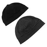 Hohopeti 2 Stück-pack Schlafmützen aus Atmungsaktiver Baumwolle für Damen und Herren Weiche Nachtmütze für Zuhause Krankenhaus und Chemotherapie Formstabil und Haarschonend