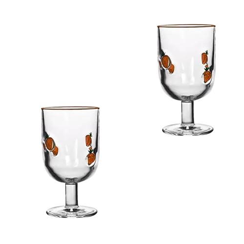 Wynrzyj Säftegläser Vintage Zitronenmuster 4er Set Stabile 360-ml Glasbecher Für Cocktails Wasserdekoration Party Unverzichtbare Dekorative Zitronengläser Für Partys