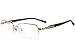 Agstum Titanium Half Rim Glasses Frame Prescription 55-18-145 (Gold)