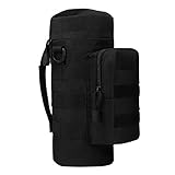 Zartes einzigartiges Design, Flaschenhalter für Rucksack mit MOLLE-Design, robuste Schnallen bequem an Rucksack, Gürtel, Gürteltasche zu befestigen; Laufwasserflaschenhalter mit Aufhängehaken, schön zum Einhaken am Taschengurt; MOLLE-Wasserflaschenträger hat auch Riemenringe, Sie können den Schultergurt darauf hinzufügen.