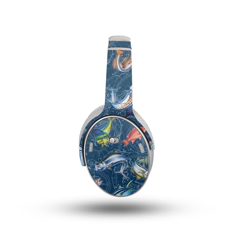 Image of Headphone Skin Compatible with Bose QuietComfort Headphones (2023) - Saltwater Compass - Premium 3M Vinyl Protective Wrap Decal Cover - Easy to Apply | Crafted in The USA by MightySkins