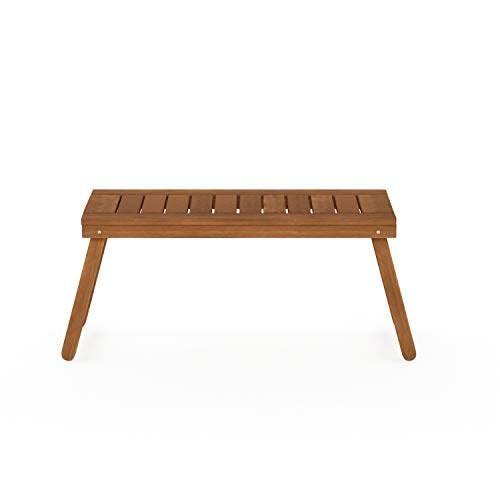 Mesa lateral plegable para exterior con tablero de listones resistente al agua mesa café Furinno 5