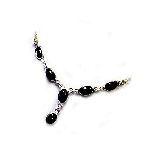 Collier Y en onyx noir pour femme, un cadeau d'anniversaire mémorable en argent 925