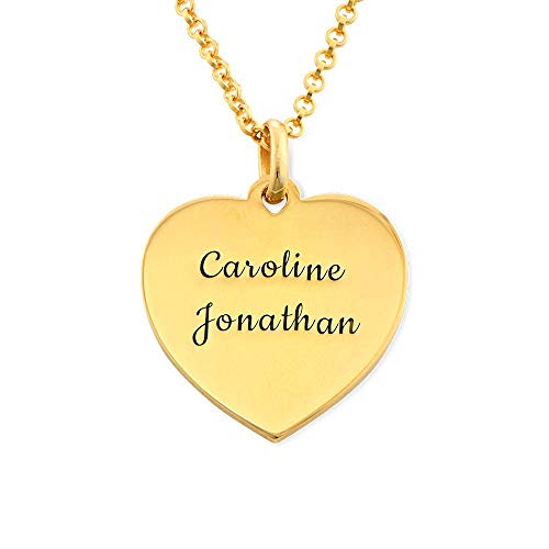 Handmade Personalized Engraved Heart Pendant Necklace in Sterling...