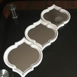 DEENZ Set Of 3 White Mirror Moroccan Inspired Design Arched Wall Mounted Mirror Art Home Decor