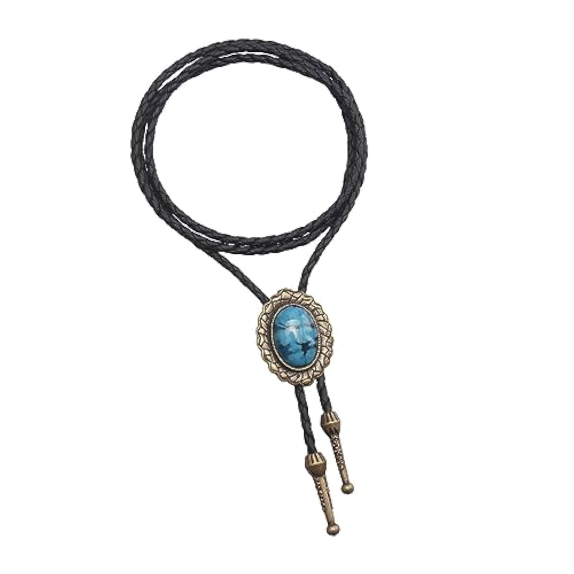 Men's Handmade Bolo Tie Cowboy Necklace, Bronze Color