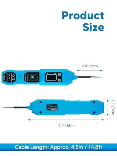 Chazcool 6-24V DC Circuit Tester Automotive, Power Circuit Probe Tester, Test Light, Voltage Tester, Automotive Short Circuit Breaker Finder Electrical Tools - Thumbnail 3