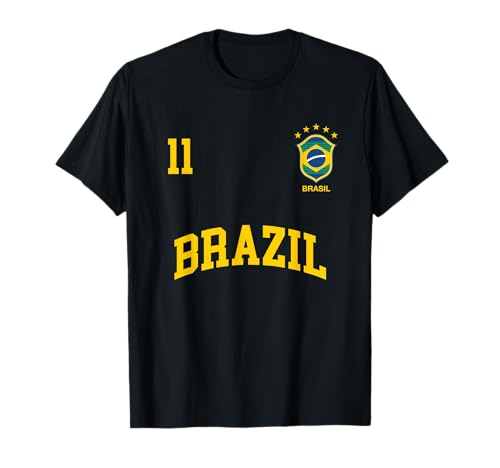 Camiseta Brasil Número 11 (BACK) Camiseta brasileña del equipo de fútbol Camiseta