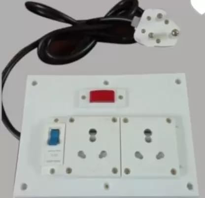 BAHUL Big Plug PVC Extension Easily fit.1500watt Capacity 2 Socket Extension Boards (White, 4 m)