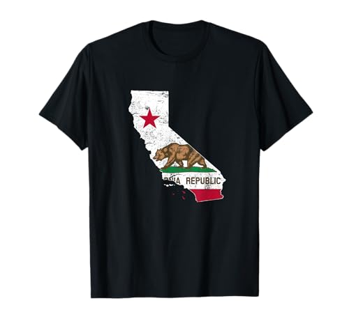 Bandera de California USA California State Flag Hombre Mujer Camiseta