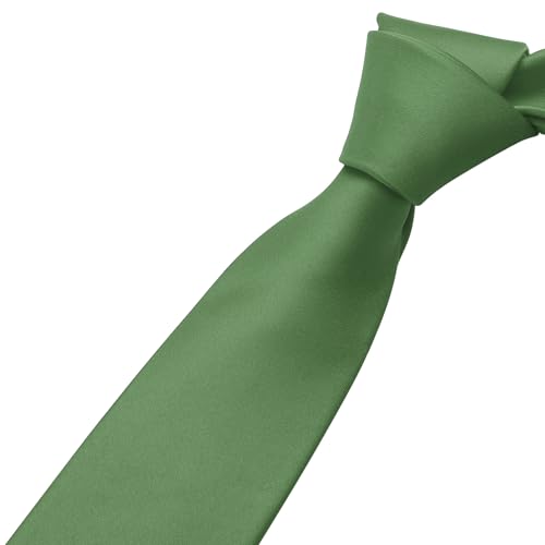 Image of KOOELLE Men's Ties Solid Pure Color Plain Neckties Formal Black Ties For Men