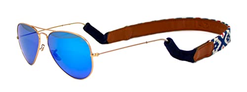 Image of Leather Hand-Stitched Needlepoint Sunglass Strap Retainer