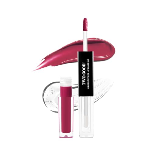 Image of Bella Vita Two Good Liquid Lipstick & Gloss Duo | 2-in-1 Matte & Glossy Finish | Long-Lasting, Smudge-Proof | Enriched with Jojoba Oil & Vitamin E | BellamoodTech | Clean Beauty | Two Flawless | 4ml (Two Flawless)