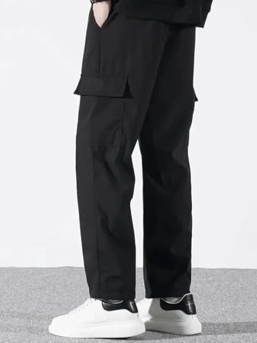 Image of Cargo Pants for Men | Cotton Cargo Trousers|Cargo for Men |Cotton Cargo Pant |Drawstring Waist Pant Multi Pocket Utility Wear