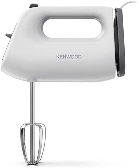 Kenwood QuickMix Lite, Batidora de Mano Ligera con Doble Batidor y Arranque a Velocidad Lenta, Herramienta SureEject, Recogedor de Cable, Motor de 300W, Apto para Lavavajillas, HMP10.00WH, Blanco