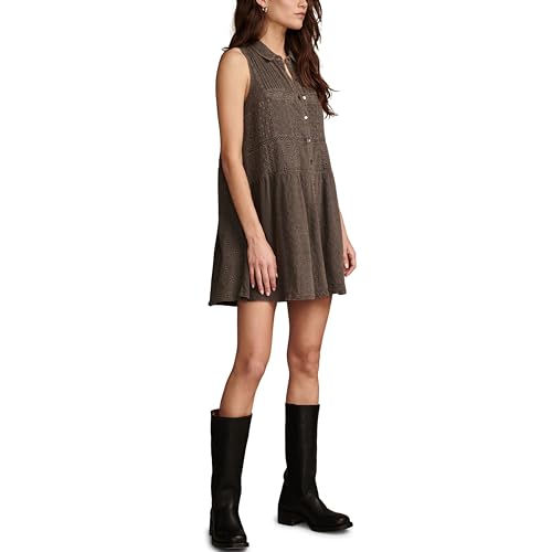 Image of Lucky Brand Women's Lucky Brand Women's Collared Tiered Dress
