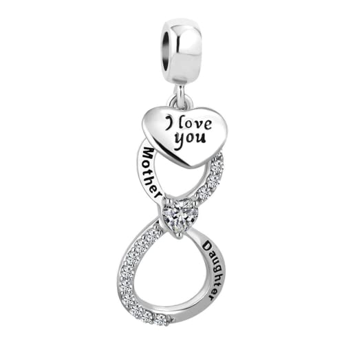 Abalorios para pulseras Pandora que no pierden el color: corazón infinito de metal
