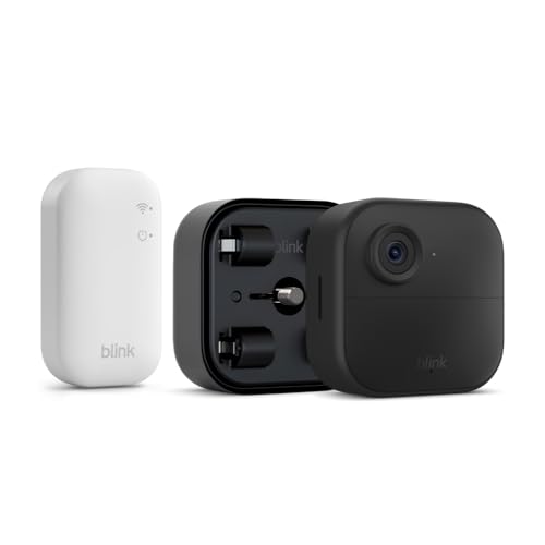 Videocamera Blink (Outdoor 4) + modulo estensione pile | Videocamera di sicurezza smart HD wireless, autonomia di quattro anni, compatibile con Alexa | Sistema a 1 telecamera | IP65