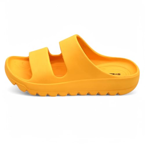 Image of SVAAR Soft EVA Double Strap Slippers for Men | Stylish Anti-Skid Slides with Arch Support & Bouncy Sole | Lightweight Indoor Outdoor Comfort