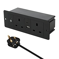Kungfukin – Toma De Corriente Desplegable Automática Con 3 Enchufes De CA Y 1 Puerto USB A Y 1 Puerto Usb C Enchufe Desplegable Oculto Para Mesa De