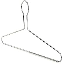Hangerworld 10 Pack Anti-Theft Security Hangers - 17inch Heavy Duty Silver Chrome Metal Hanger for Hotels, Retail and RVs