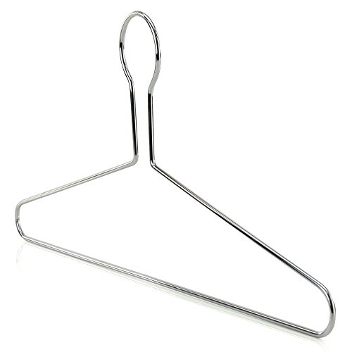 Hangerworld 10 Pack Anti-Theft Security Hangers - 17inch Heavy Duty Silver Chrome Metal Hanger for Hotels, Retail and RVs by HANGERWORLD - Used condition - US$17.53