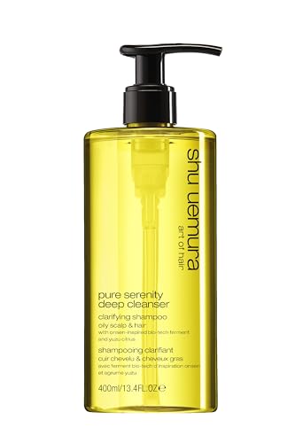 Shu Uemura, Szampon oczyszczający Pure Serenity, tłusta skóra głowy i włosy, wzbogacony biotechnologicznymi fermentami inspirowanymi onsenem i cytrusami yuzu, dla gładkich, błyszczących włosów, 400 ml