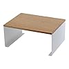 Yamazaki Home Wood-Top Stackable Kitchen Rack – Modern Counter Shelf Organizer Steel + WoodLargeWhite