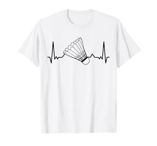Badminton Sport Cardiogram Raquette de Badminton T-Shirt