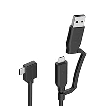 MP Mobile Pixels 2-in-1 USB Cable,3A/5.0 Gbps USB Type C to USB Type A/C Cable with Right Angle Head 3ft, Black