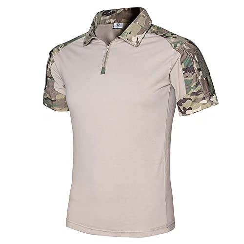 Polo tactique zippé anti-transpiration camouflage militaire