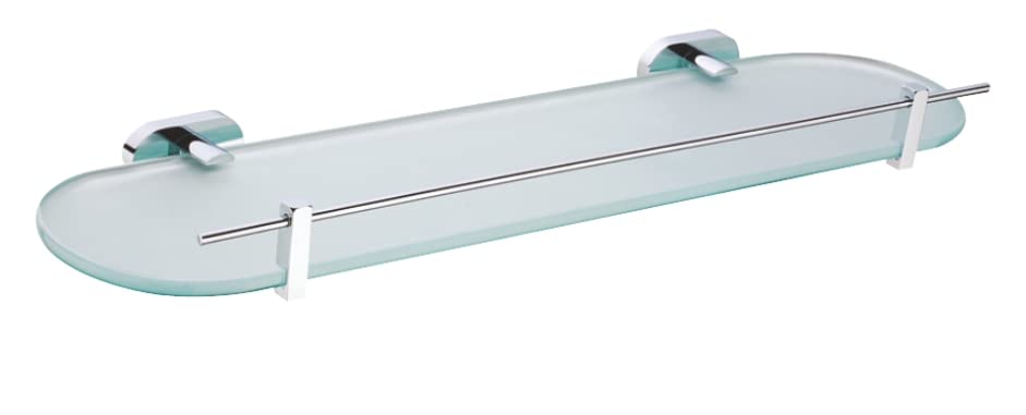P E R K Glass Shelf with Rail (Brass+Glass) in OVALSERIES, Bathroom and Kitchen Accessories and ladders. (B0B3HTVH3C) Amazon Price History, Amazon Price Tracker
