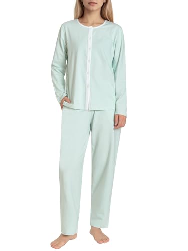 Image of Latuza Women's Petite Cotton Pajama Set Striped Button Down Pjs