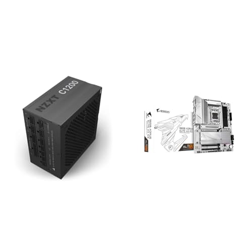 Image of NZXT 1200W ATX 3.0 Gold PSU & GIGABYTE B650 AORUS Elite AX ICE AM5 ATX Motherboard Bundle