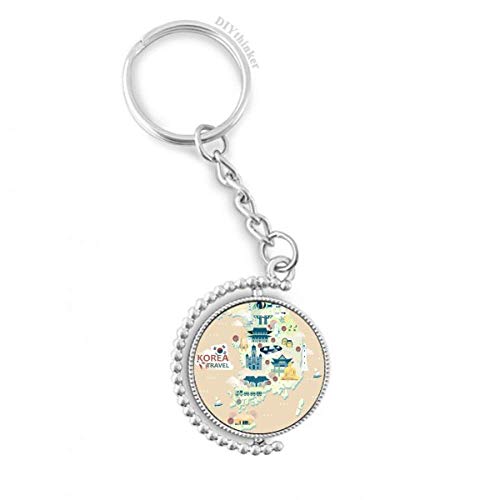 Porte-clé Corée rotatif multicolore pour organiser vos clés lors de vos voyages