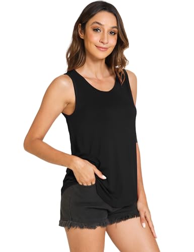 GYS Women Tank Tops Loose Fit Summer Basic Sleeveless Tops Bamboo Viscose Pajama Shirts4