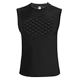 Gemuseeee Baseball Chest Protector Youth with Breathable Fabric & EVA Padding, Lightweight Softball Chest Guard for Kids Sports Training, Black, M