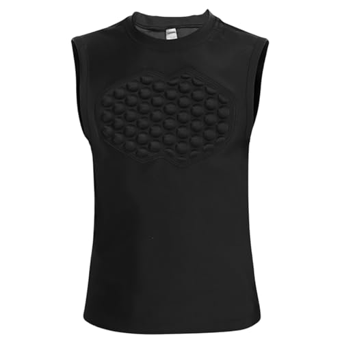 Gemuseeee Baseball Chest Protector Youth with Breathable Fabric & EVA Padding, Lightweight Softball Chest Guard for Kids Sports Training, Black, M