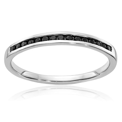 IceCarats Black Diamond Channel Ring