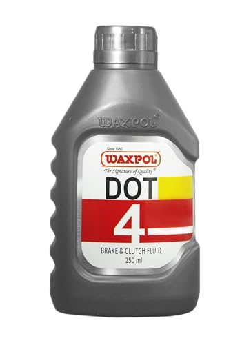 Waxpol DOT 4 Premium Brake & Clutch Fluid 250 ml (For Disc & Drum Brake including ABS System,Hydraulic Clutch System)