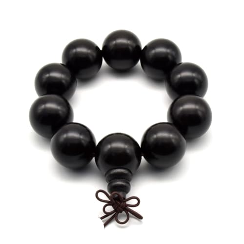 Pulsera budista de madera ébano natural unisex miniatura 3