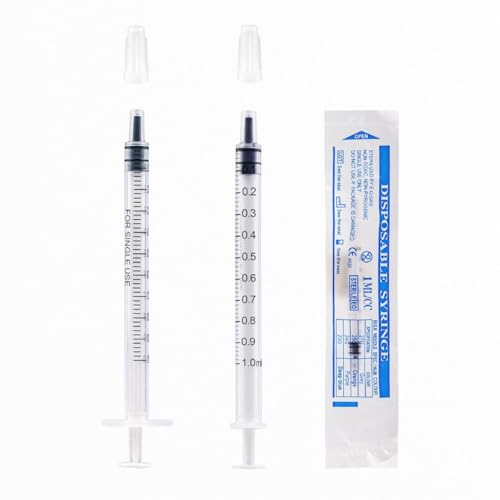 30Pcs 1ml Plastic Syringes With Caps No Needle Colostrum Syringe for Refilling and Measuring Liquids Scientific Labs Plant Watering Pet Feeding Glue Applicatorr