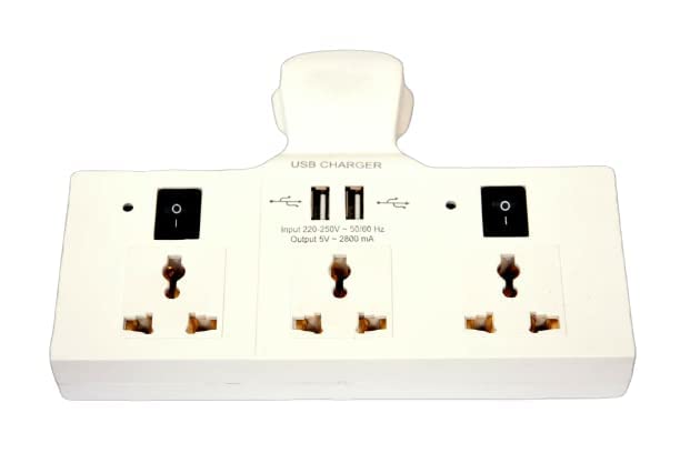 SPIRITUAL HOUSE 3 Pin USB Multi Plug Socket Extension Cord with Individual Switches, Two Fast Charging USB Ports, LED Indicator and Fuse Protection-image-26