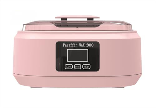 パラフィンワックスバス 手足用 200Wパラフィンワックスヒーター 2段階温度調節 3.4L容量 家庭用 美容室用 (110v,ピンク)