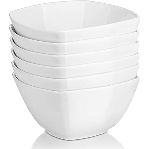 DOWAN Juego de 6 cuencos de porcelana cuadrados Cover