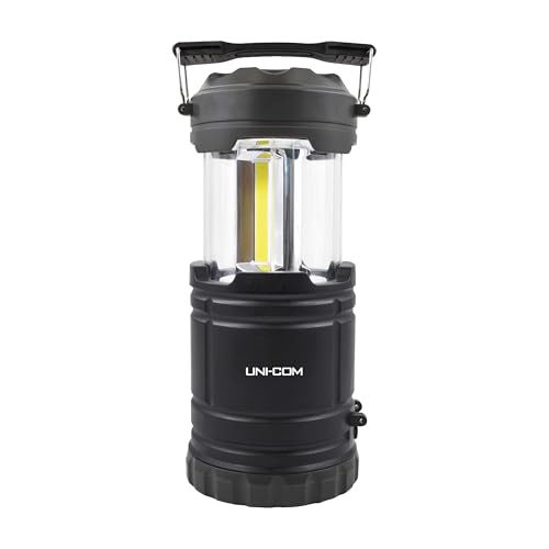 Uni-Com Spotlight & Lantern – 2 in 1 1W LED Spotlight & 3W COB Pop-Up Lantern with Adjustable Carry Handle, Easy Operation & Batteries Included for Camping, Home, DIY & Emergency Use